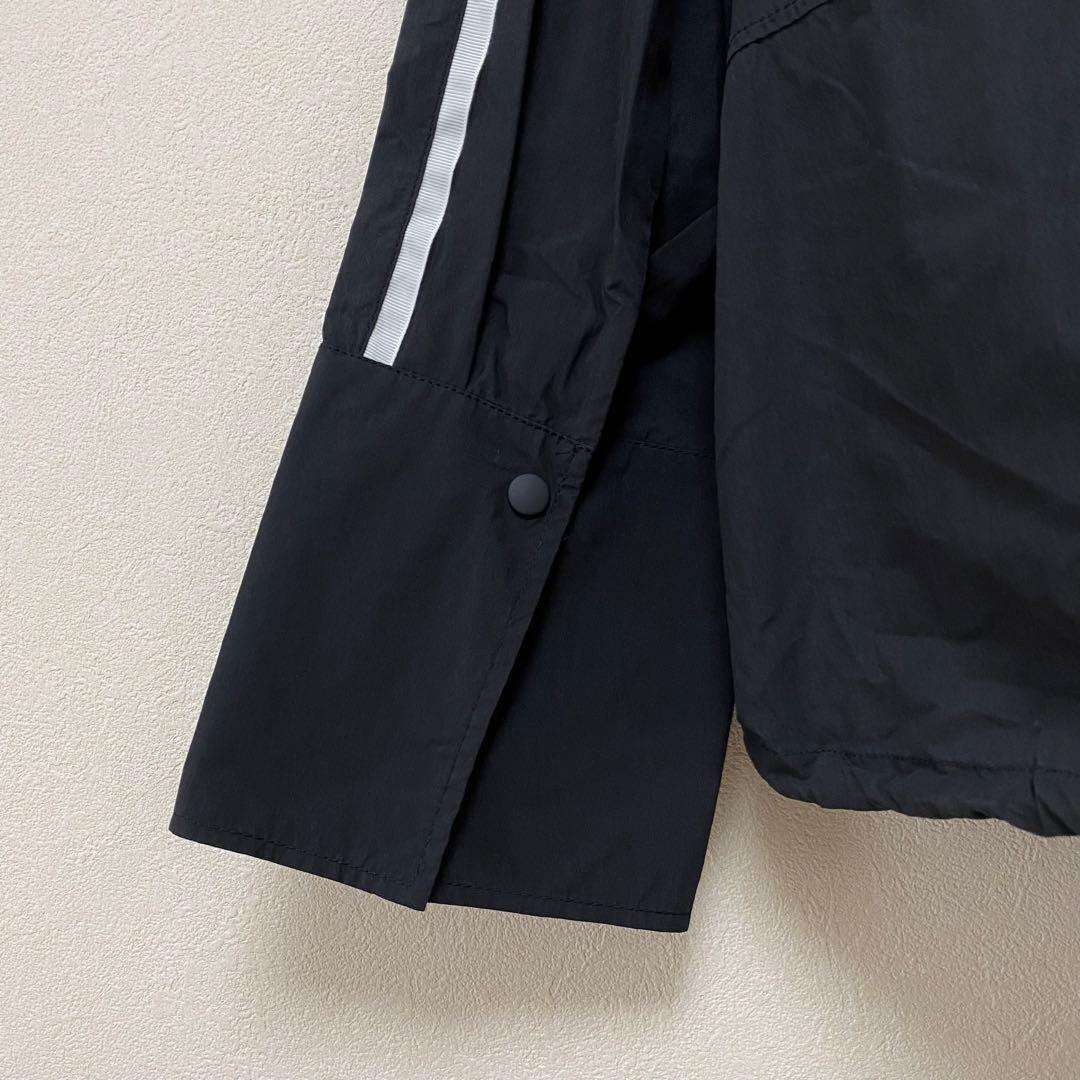 美品　アダムエロペ　ナイロンジャケット　スタンドネックドロストシャツ　ブルゾン黒