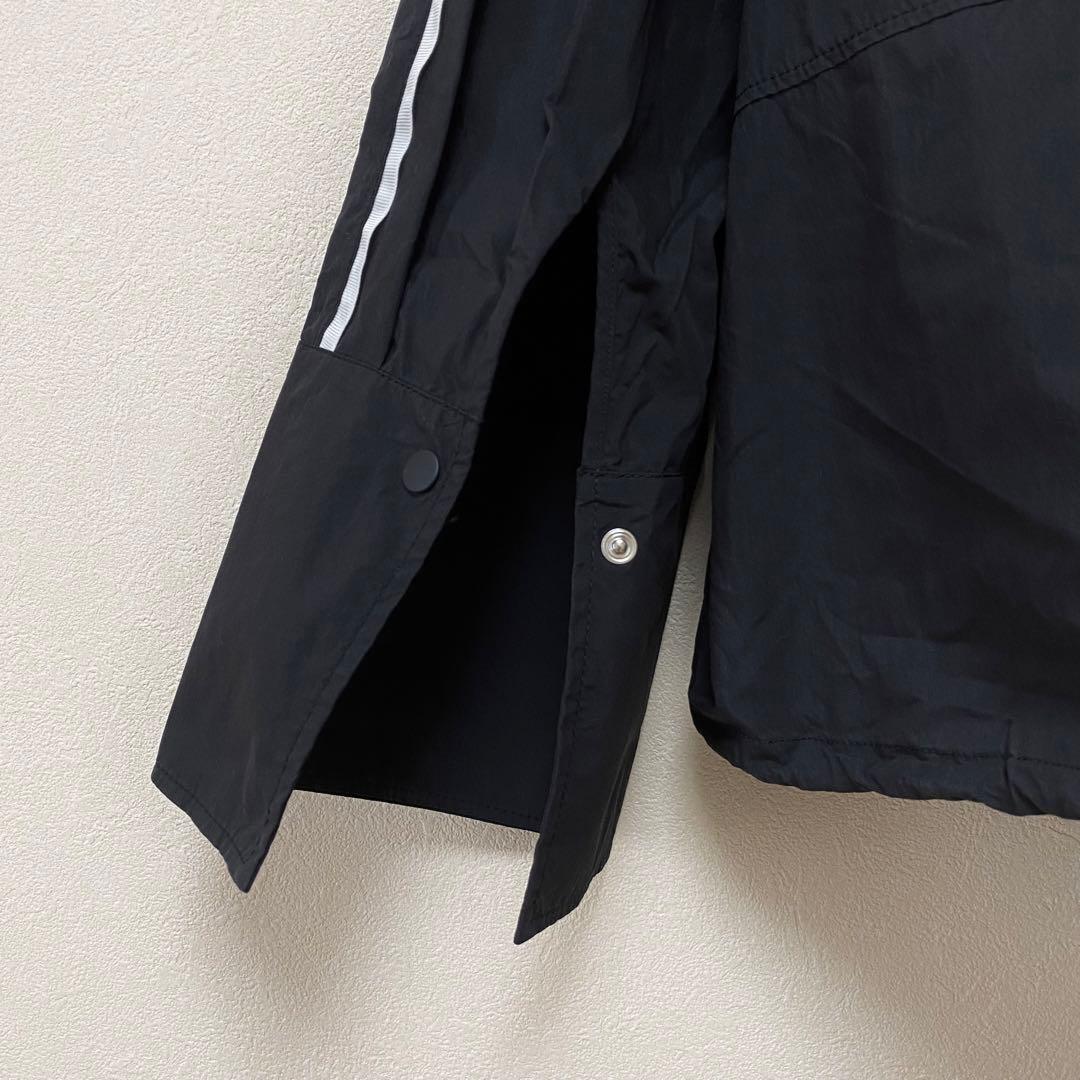 美品　アダムエロペ　ナイロンジャケット　スタンドネックドロストシャツ　ブルゾン黒