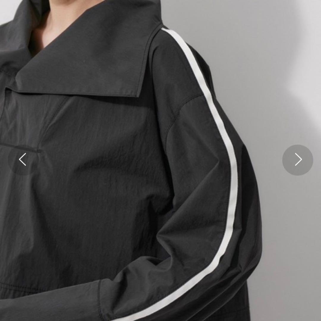 美品　アダムエロペ　ナイロンジャケット　スタンドネックドロストシャツ　ブルゾン黒