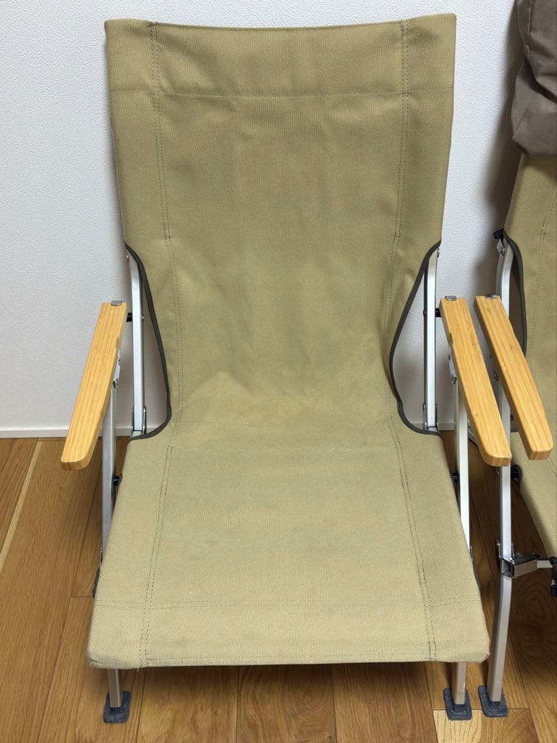 スノーピーク　ローチェア30 カーキ、ローチェアクッションプラス、カップホルダー