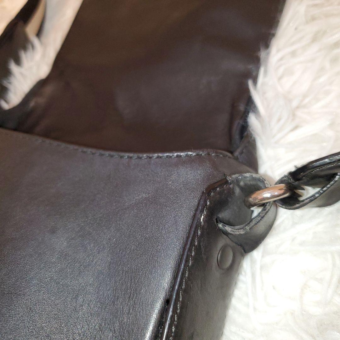 ⭐美品⭐BALLY ミニ メッセンジャーバッグ レザー 黒 ストライプ