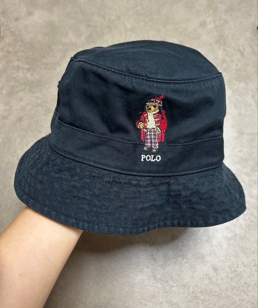 新品タグ付き　ラルフローレン　帽子　黒　ポロベア