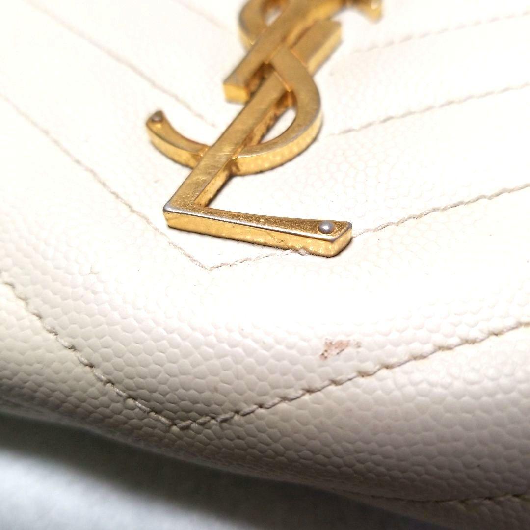 SAINT LAURENT カサンドラ　Vステッチ　キルティング長財布