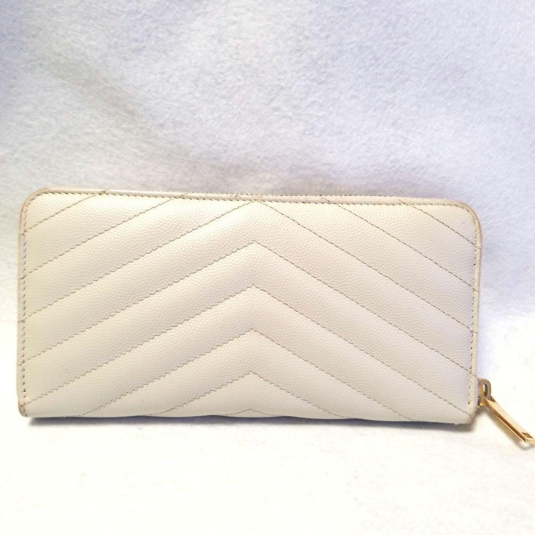 SAINT LAURENT カサンドラ　Vステッチ　キルティング長財布