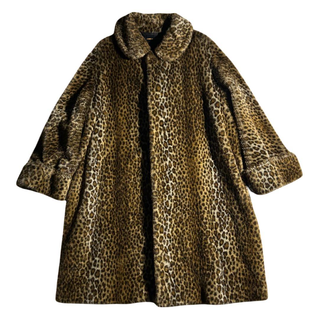 希少 AD2000 00AW archive レオパード丸襟フェイクファーコート