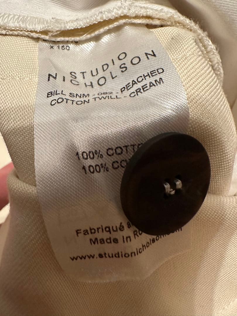 STUDIO NICHOLSON コットンツイル　チノ　トラウザー　XS