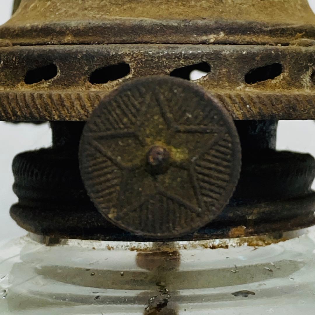 オイルランプ　アンティーク　白　星