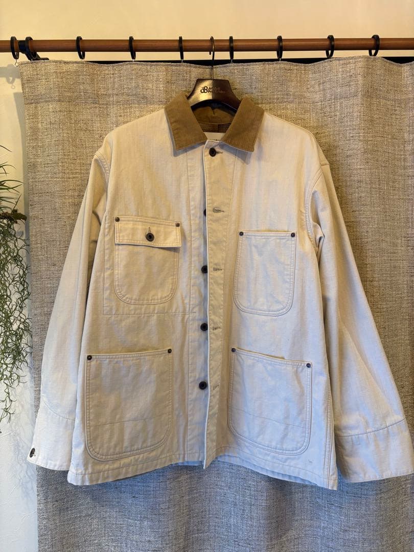 ジョンブル コットンカバーオール Mサイズ クリーム色