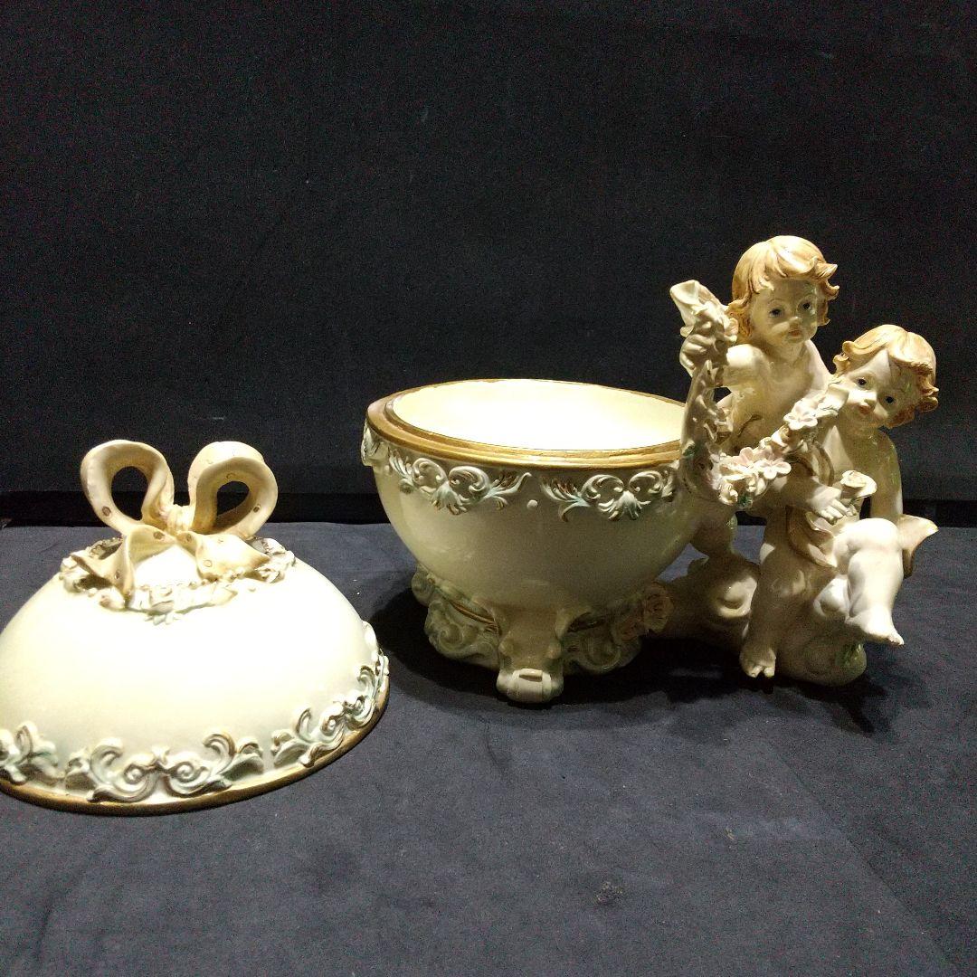 イタリア製 天使付きキャンディーポット 天使の温度計 天使のキャンドル立て３点