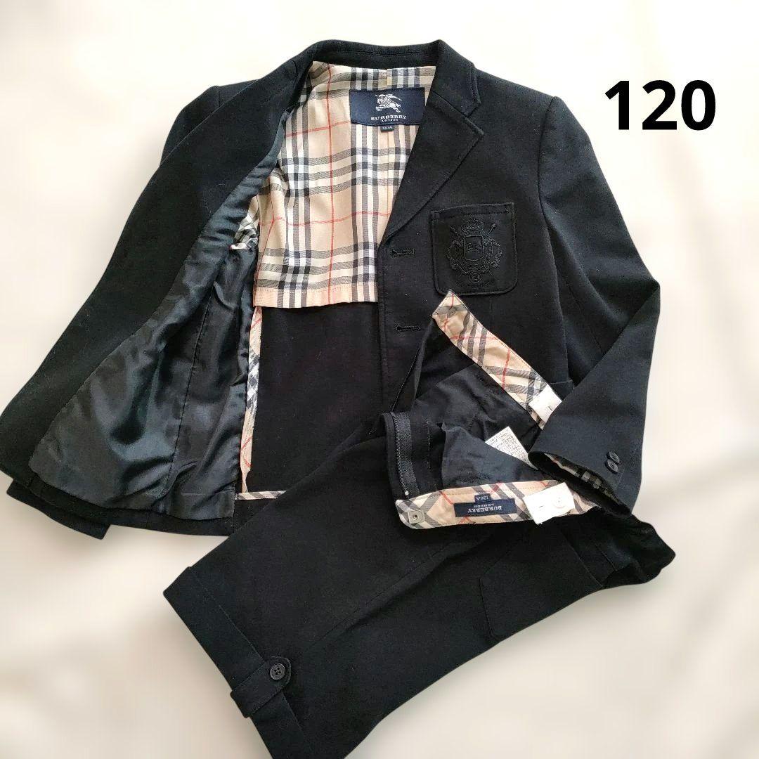 バーバリー フォーマルスーツ 120 卒園式 入学式 ノバチェック 黒