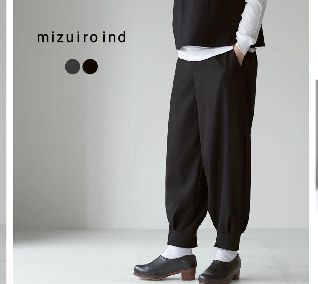 mizuiro ind（ミズイロインド） タック ヘムパンツ
