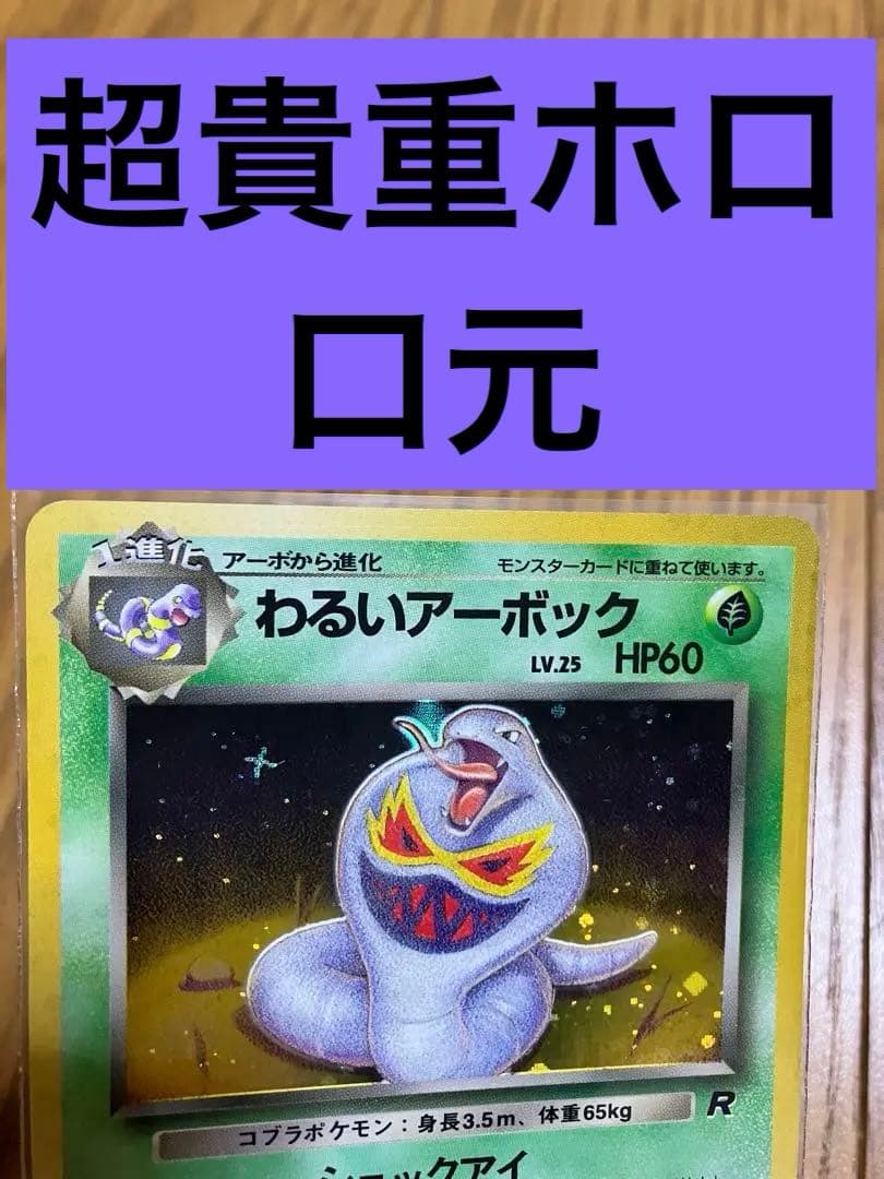 旧裏 超貴重ホロ わるいアーボック ポケモンカード Arbok