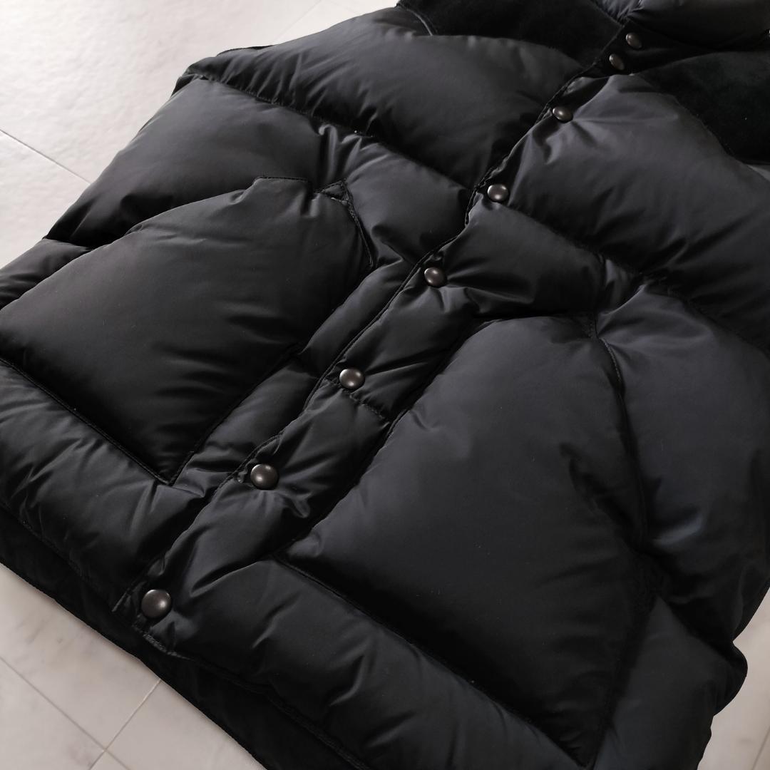 ロッキーマウンテンフェザーベッド ダウンベスト 42 XL スエードレザーヨーク