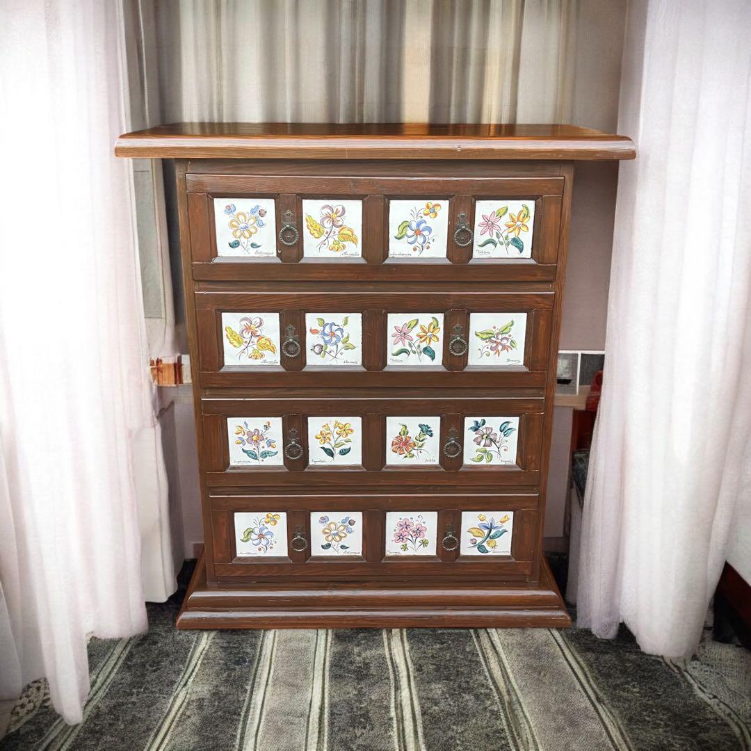 かず ❣️ACTUS バレンシア チェスト スペイン製 北欧 タイル 4段