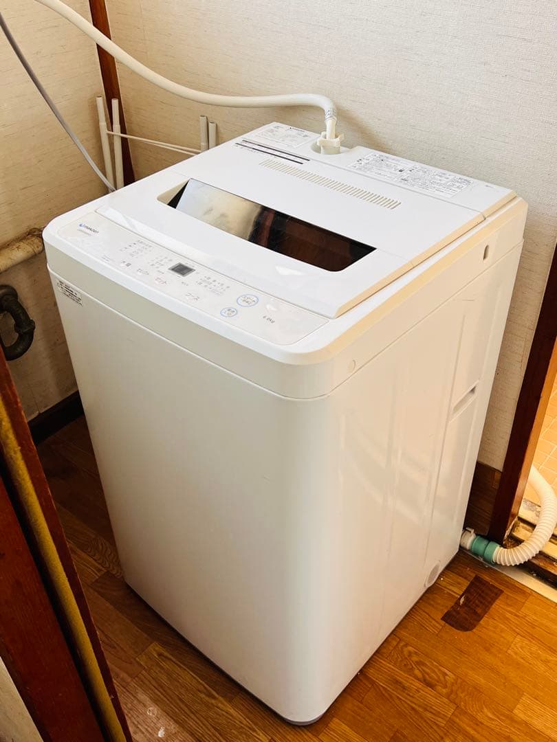 送料無料 マックスゼン 6.0kg 全自動洗濯機 JW60WP01 槽洗浄 良品