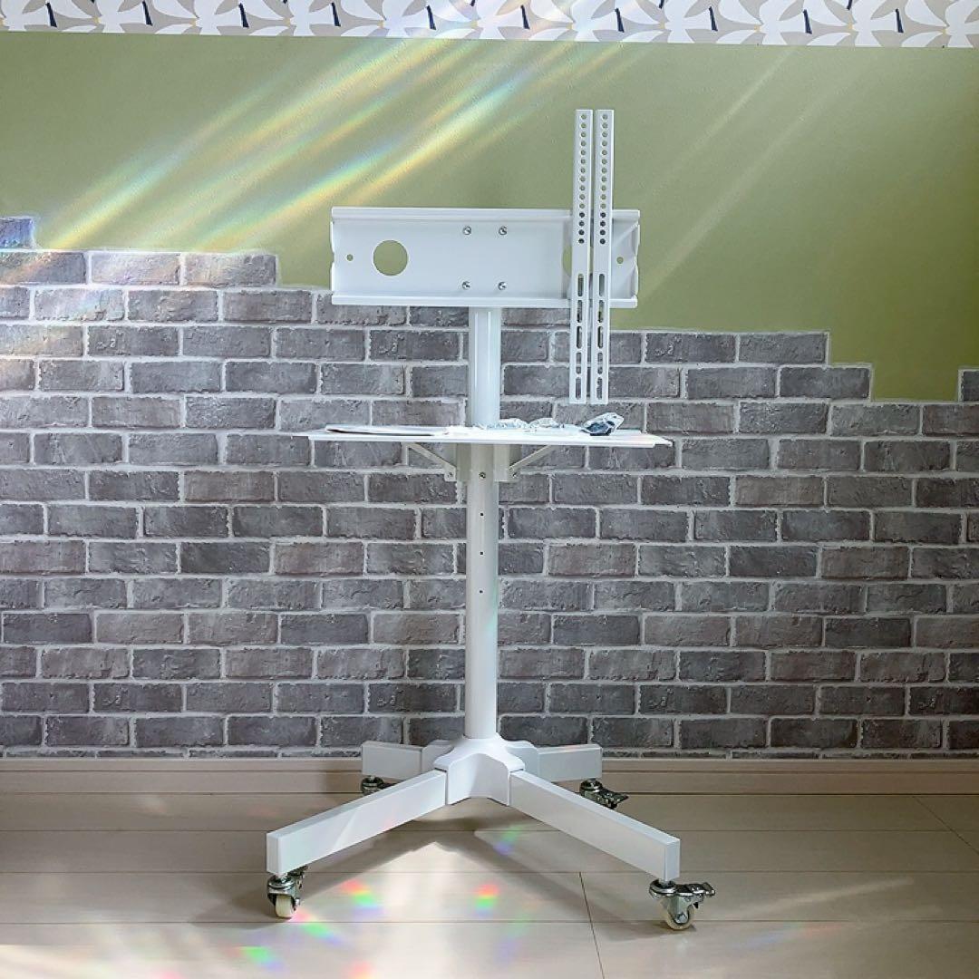 組立済 キャスター付テレビスタンド ホワイト A DSJ611 引き取りも歓迎