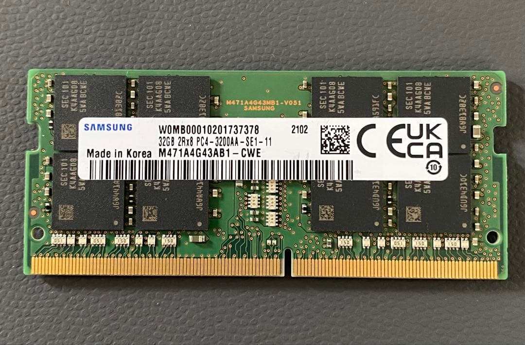 32GB DDR4 メモリー Samsung ICC