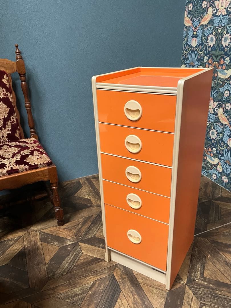 オレンジチェスト 昭和レトロ レトロポップ インテリア 当時物