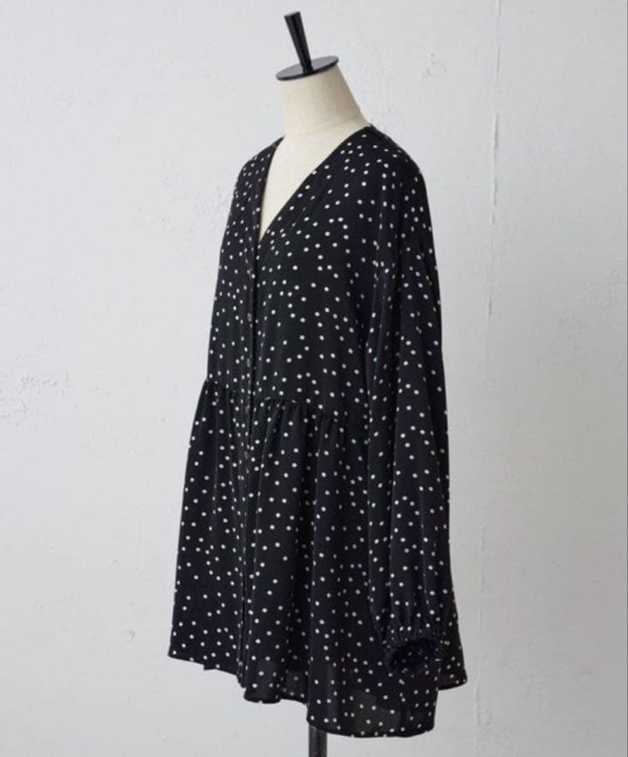 ※一時停止前お値下げ 美品 ビアズリー 人気 ドットブラウス チュニック シャツ