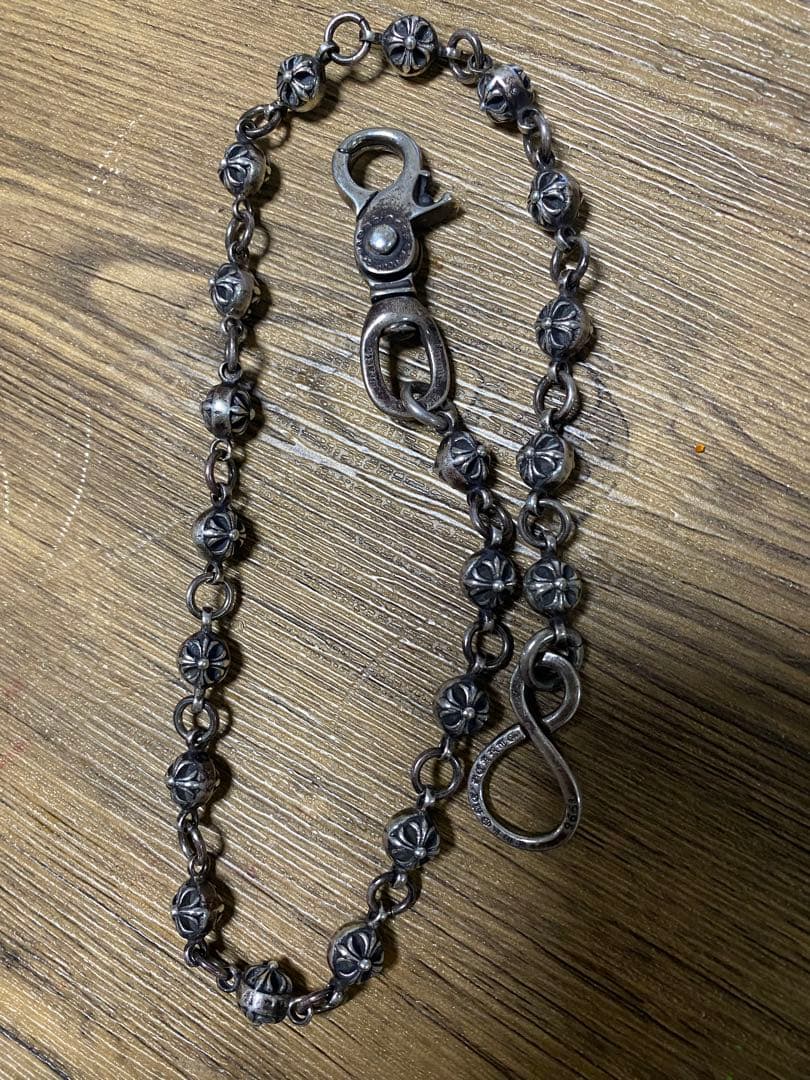 シルバー 925 クロスボール　ウォレットチェーン