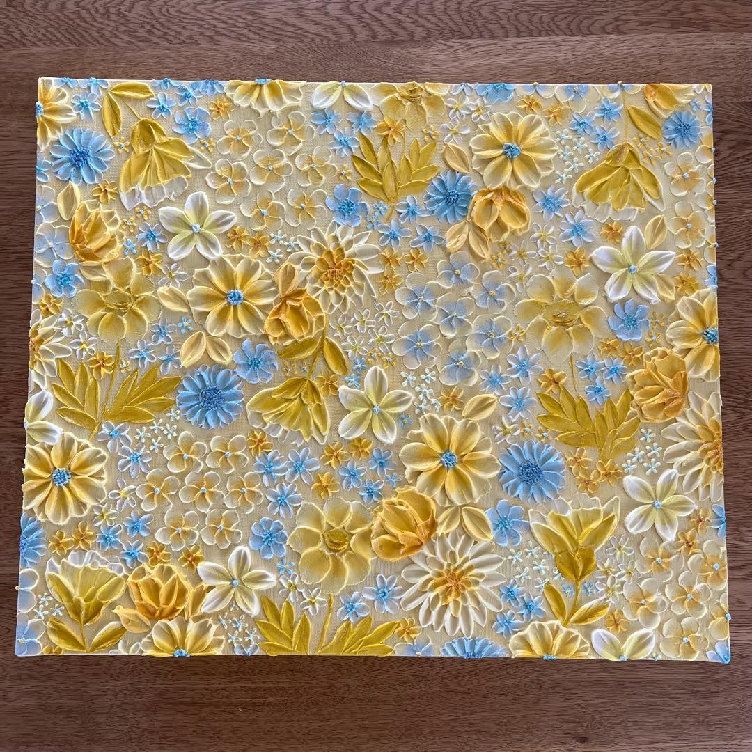 テクスチャーアート フラワーアート ボタニカル インテリア 花絵 花柄