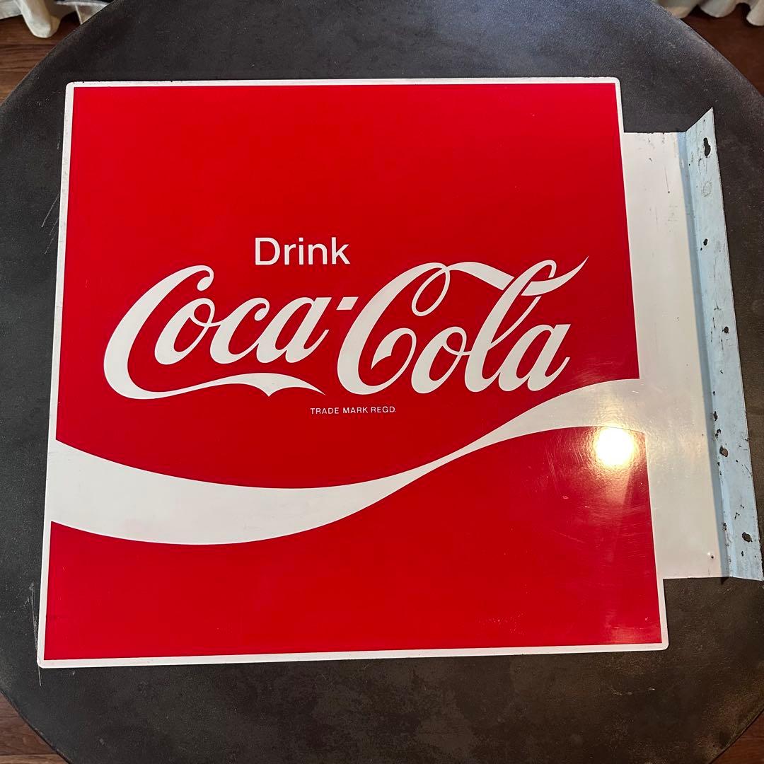 昭和レトロ　ビンテージ　コカコーラ　看板　両面看板　突出し看板　当時物　美品