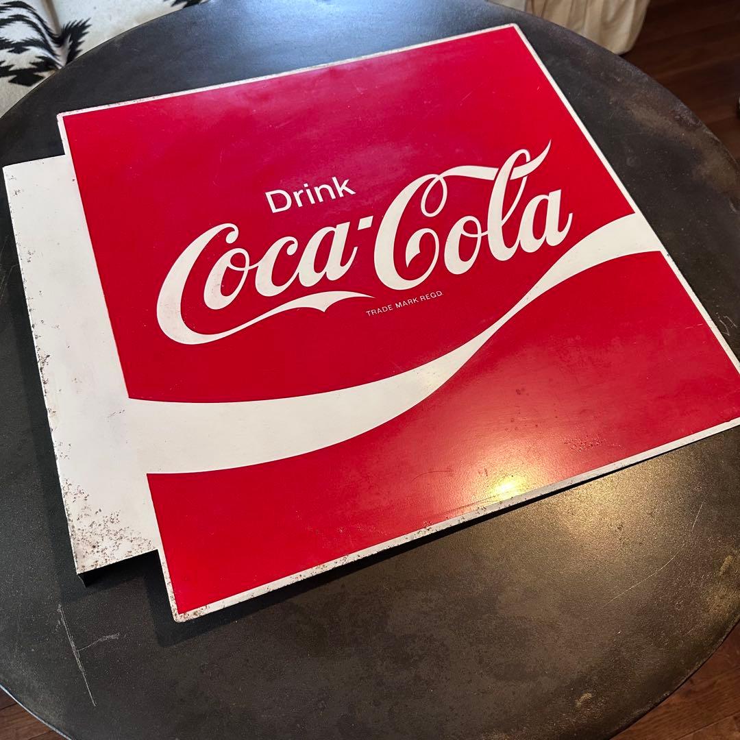 昭和レトロ　ビンテージ　コカコーラ　看板　両面看板　突出し看板　当時物　美品