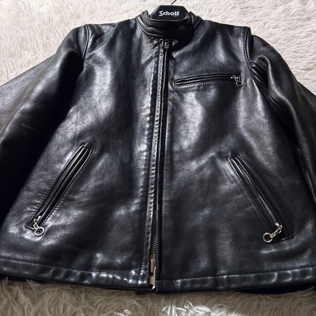 美品/希少モデル✨schott ライダースジャケット　141W ブラック　本革