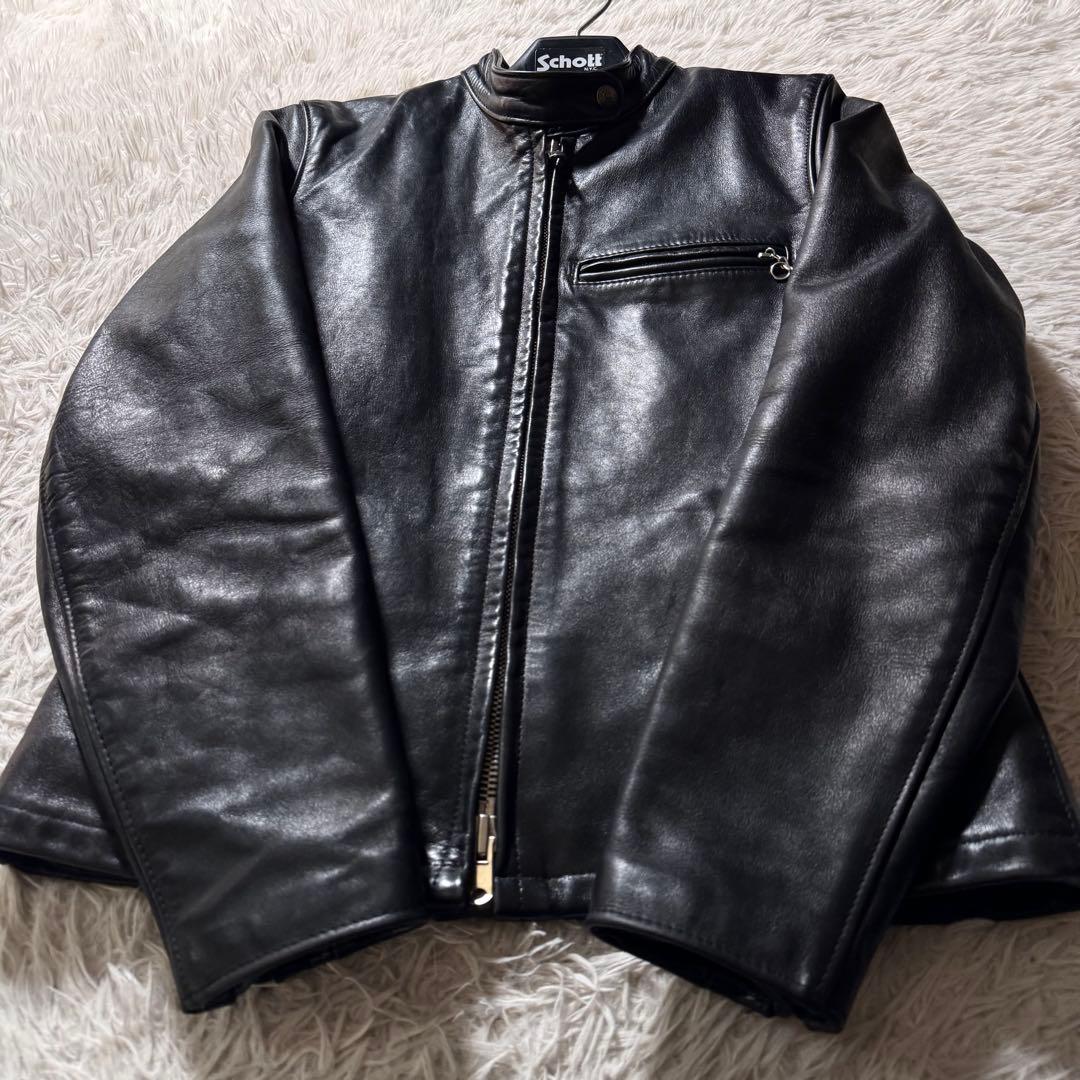 美品/希少モデル✨schott ライダースジャケット　141W ブラック　本革