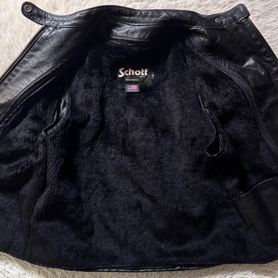 美品/希少モデル✨schott ライダースジャケット　141W ブラック　本革