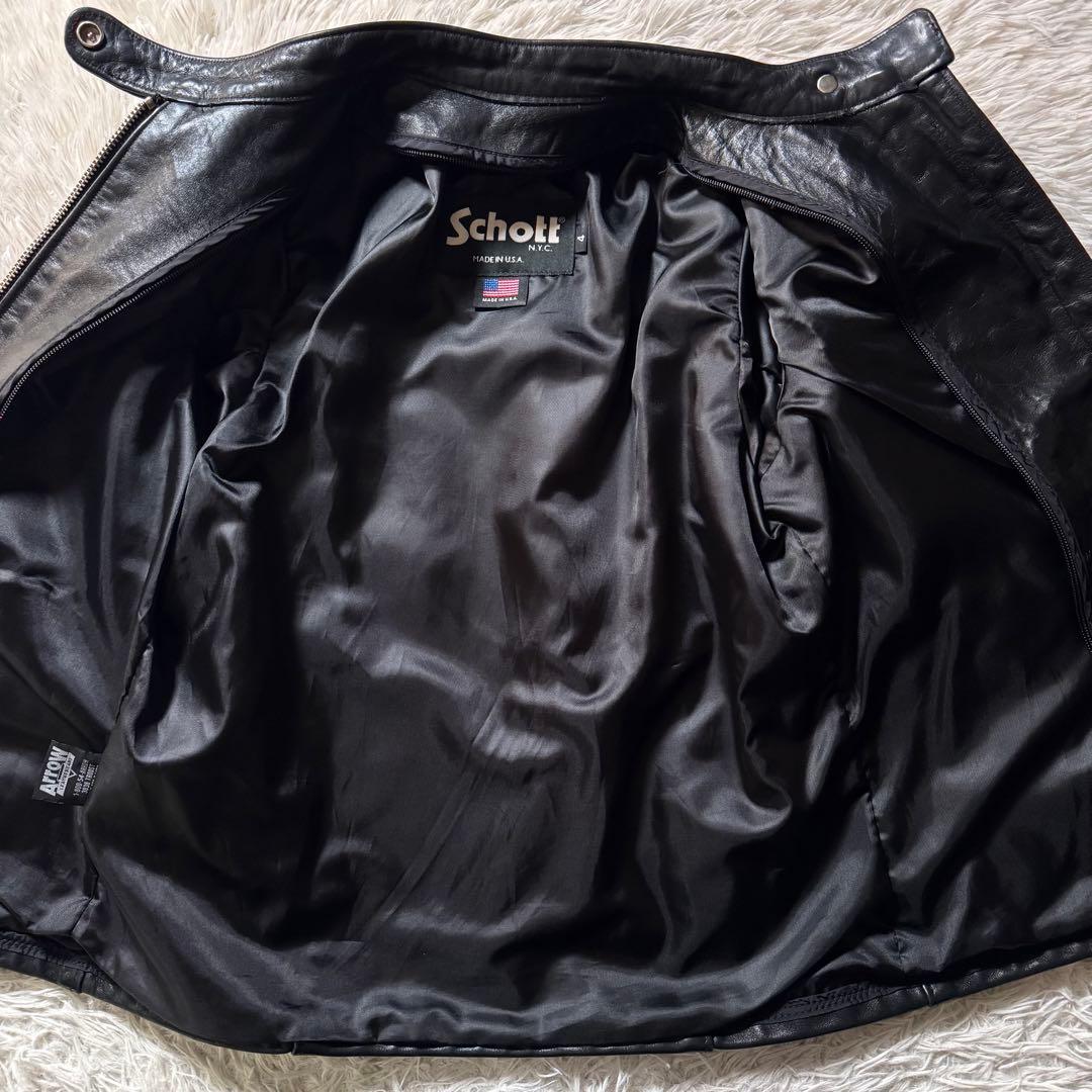 美品/希少モデル✨schott ライダースジャケット　141W ブラック　本革