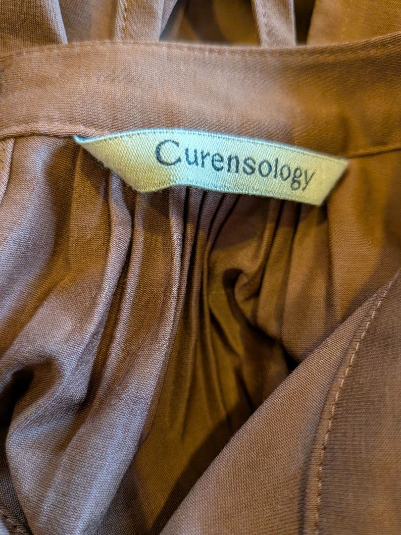 美品　カレンソロジー　ロングワンピース ７分袖　ウエストリボン付