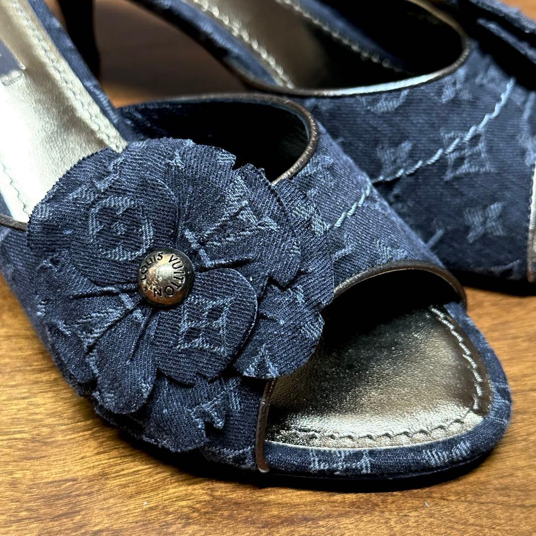 LOUIS VUITTON ヴィトン モノグラム フラワー ミュール 35
