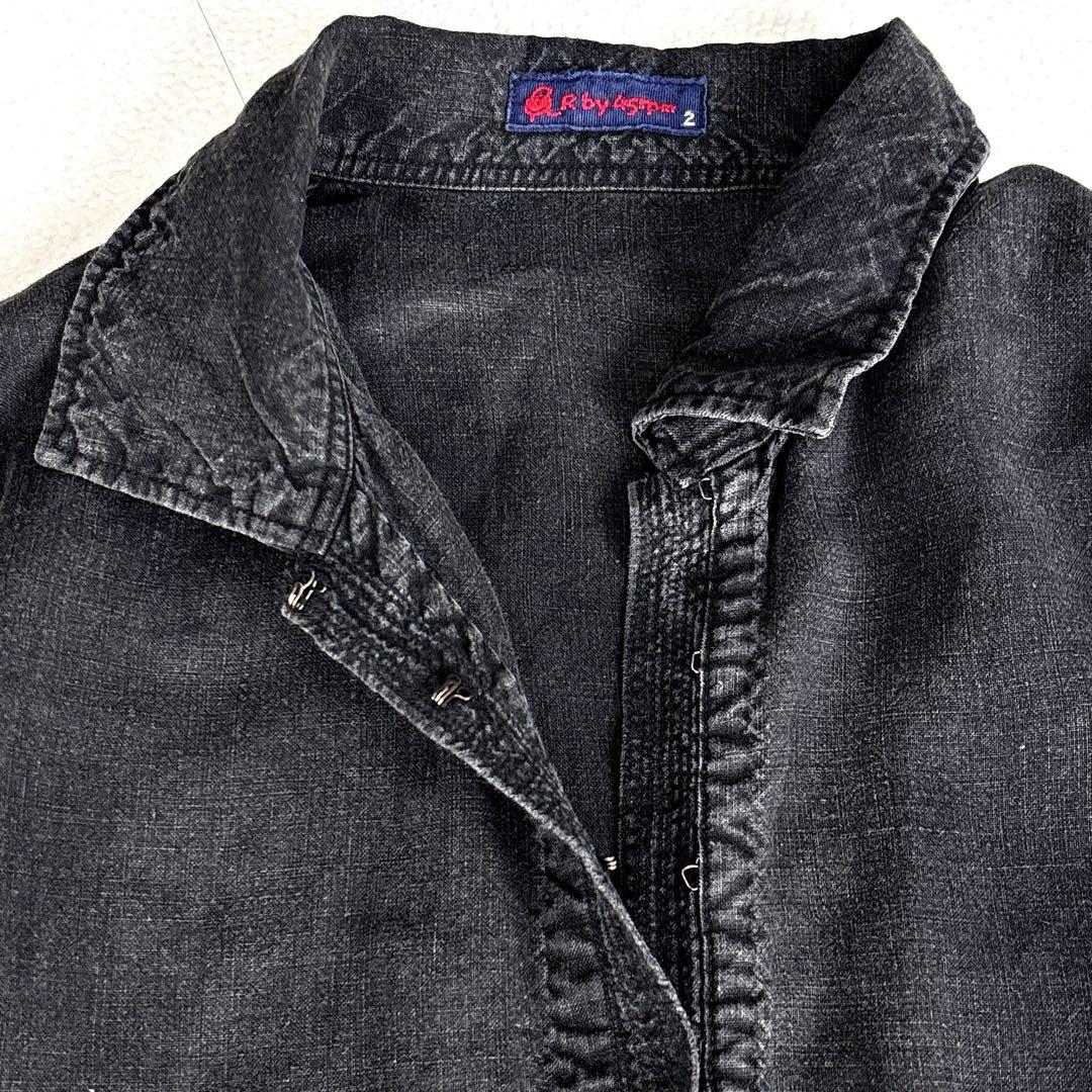 45rpm　リネン100％　ロング　ワンピース　ギャザー　ピンタック風　ブラック