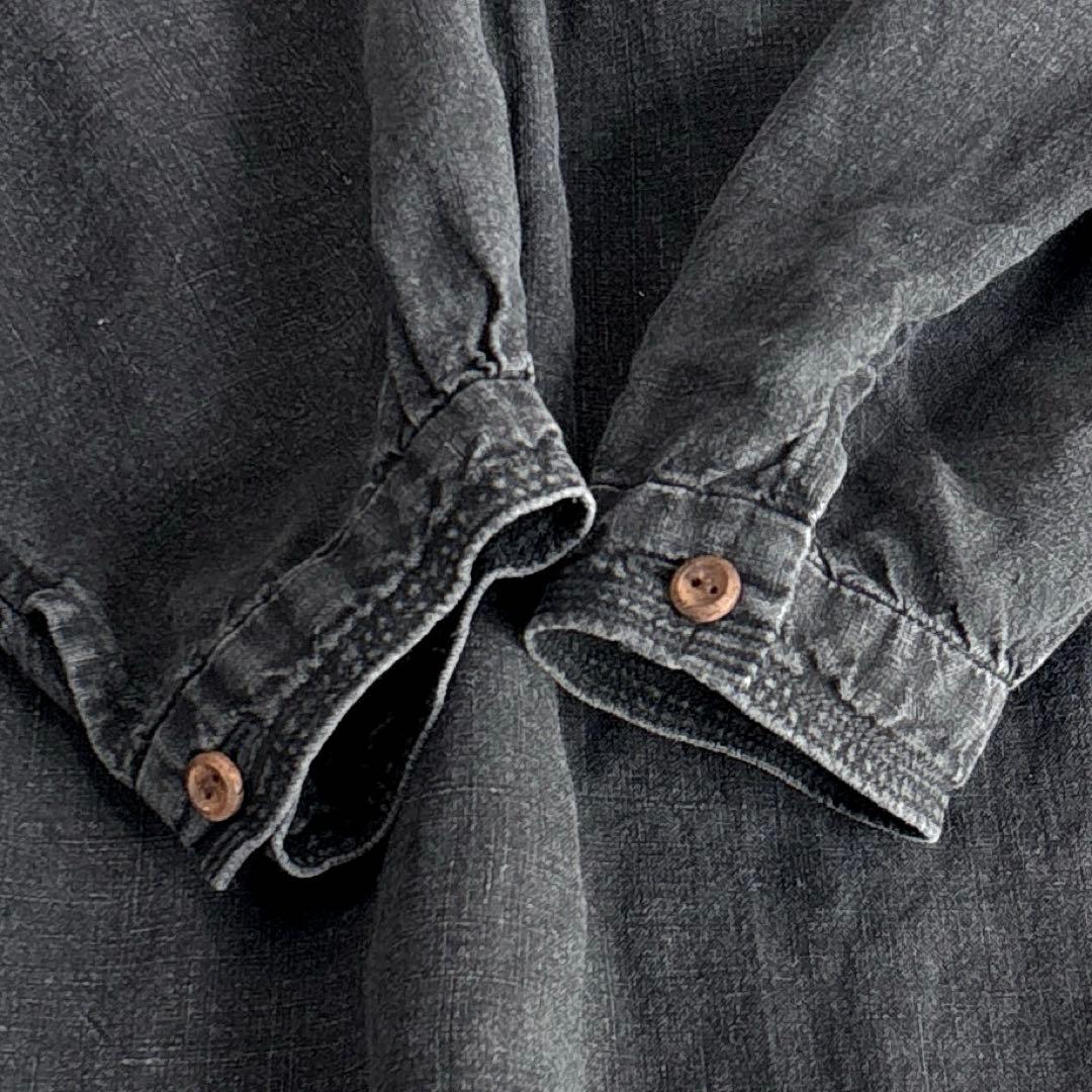 45rpm　リネン100％　ロング　ワンピース　ギャザー　ピンタック風　ブラック