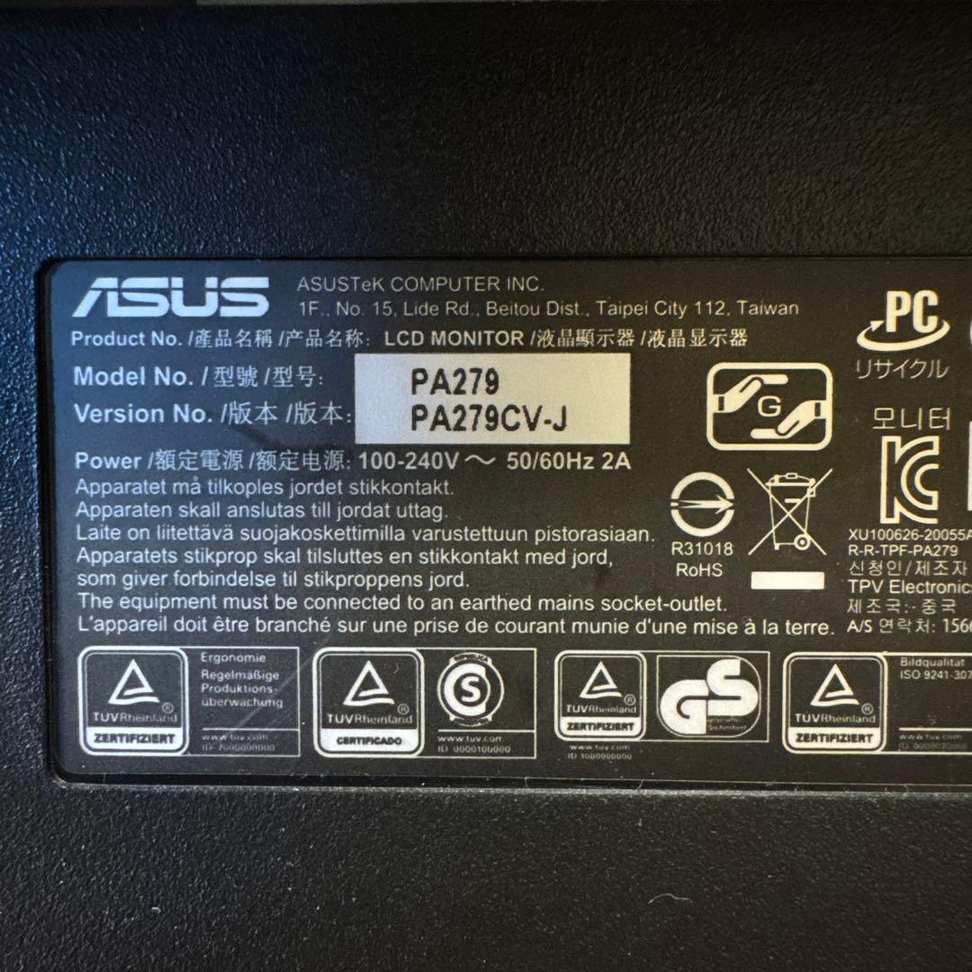 ASUS PA279CV-J ProArt 4Kモニター 27インチ