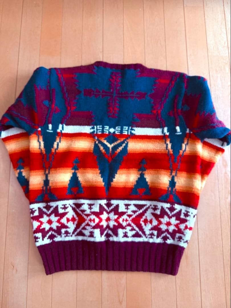 90s Ralph Lauren ポロカン ハンドニット ネイティブ柄