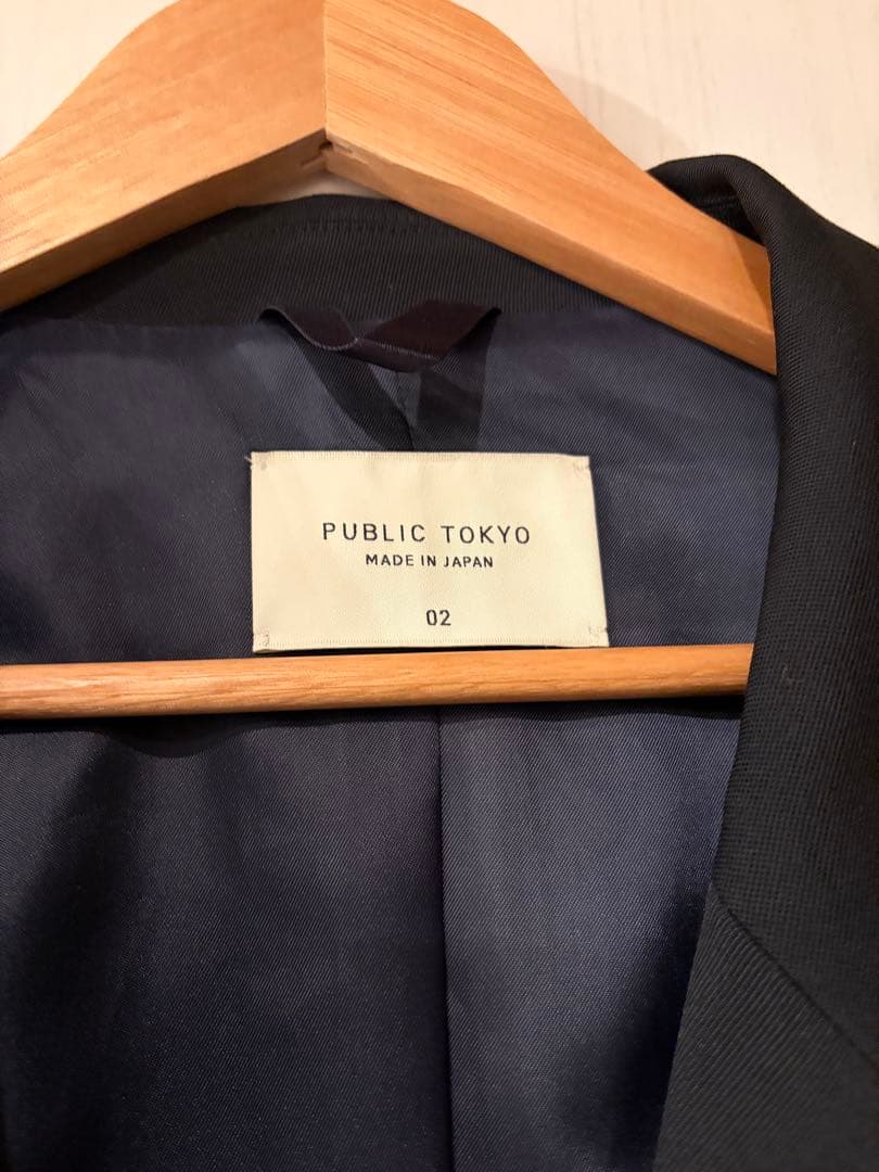 【AQUA WOOL】PUBLIC TOKYO ダブルジャケットネイビー