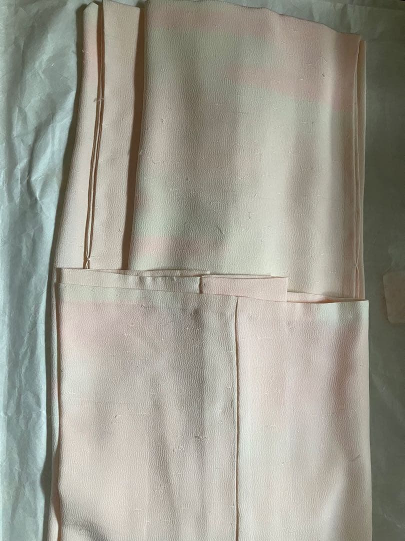 鬼しぼ縮緬　暈しピンク　正絹 長襦袢