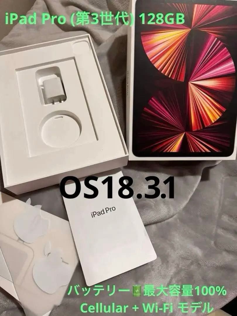 美品iPad Pro(第3世代)11㌅スペースグレーcellular+wifi