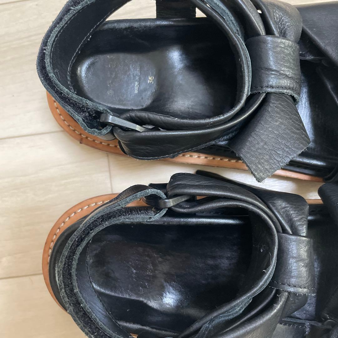 sacai 本革 リボンサンダル ブラック 36 サカイ