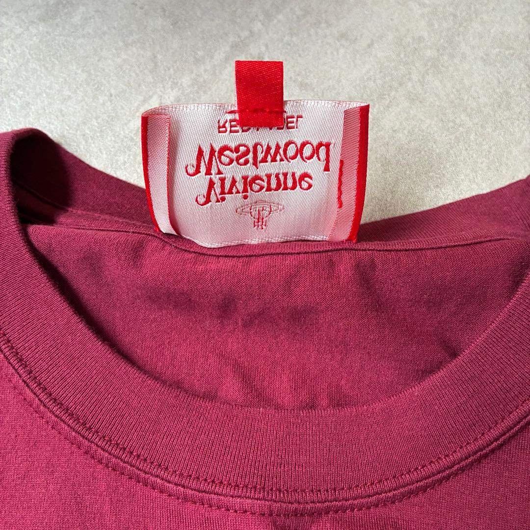 美品✨Vivienne Westwood刺繍ロゴ長袖Tシャツ バーガンディ02