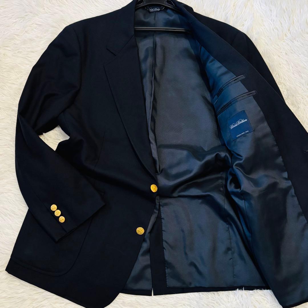 極美品✨ブルックスブラザーズ　紺ブレ　金ボタン40 ロゴボタンアンコン