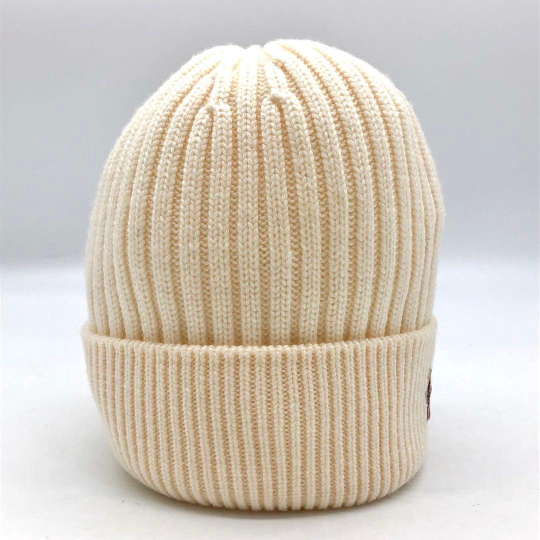 【未使用級】MONCLER GRENOBLE ニット帽 マグリア ロゴ ホワイト