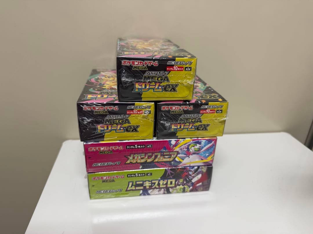 ポケカ5BOX メガドリームex3個 メガシンフォニア1個 ムニキスゼロ1個