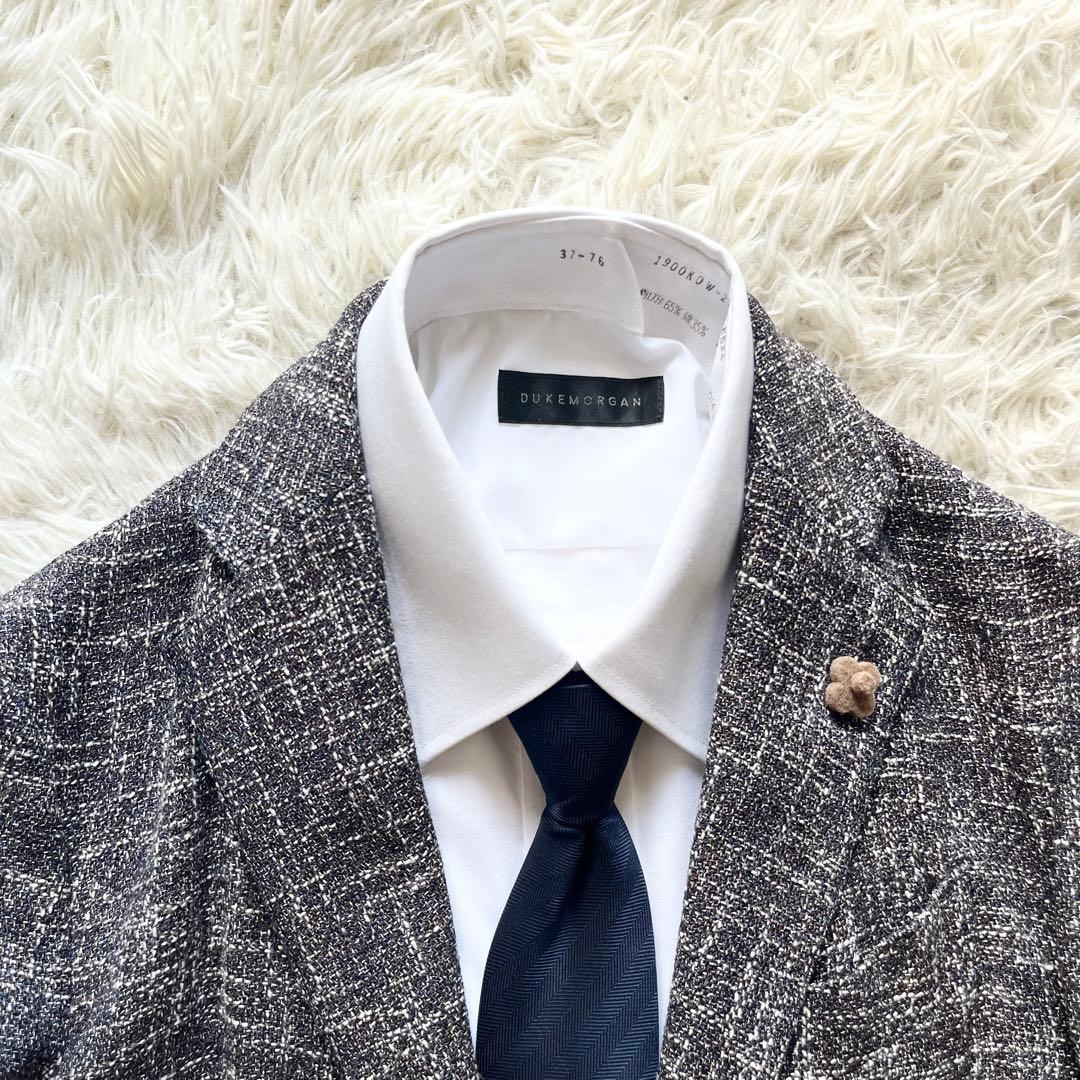 <美品>LARDINI グレー リネン ツイード ジャケット サイズ42