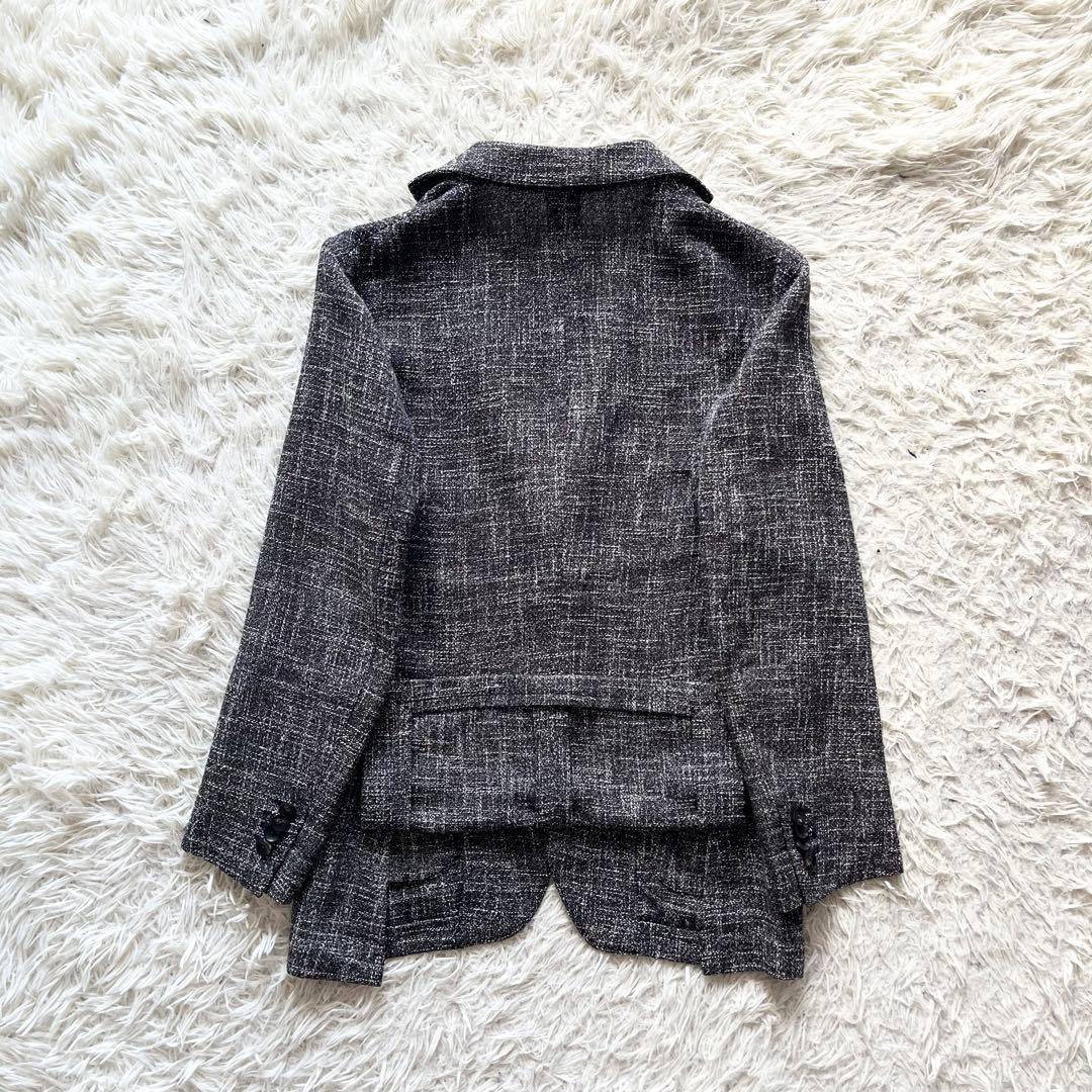 <美品>LARDINI グレー リネン ツイード ジャケット サイズ42