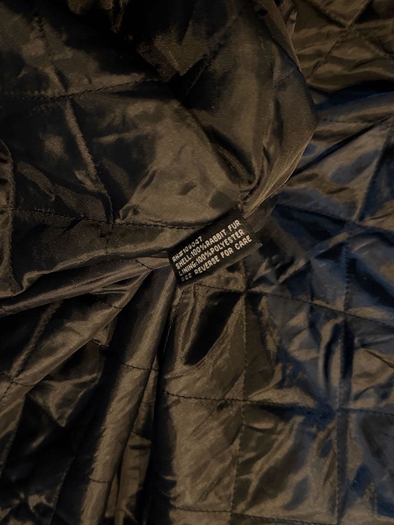 トップス shebang black real Rabbit fur long coat