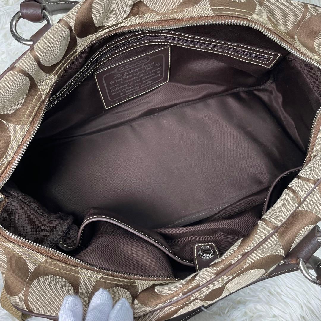 美品 COACH コーチ シグネチャー ボストンバッグ 2WAY F77179