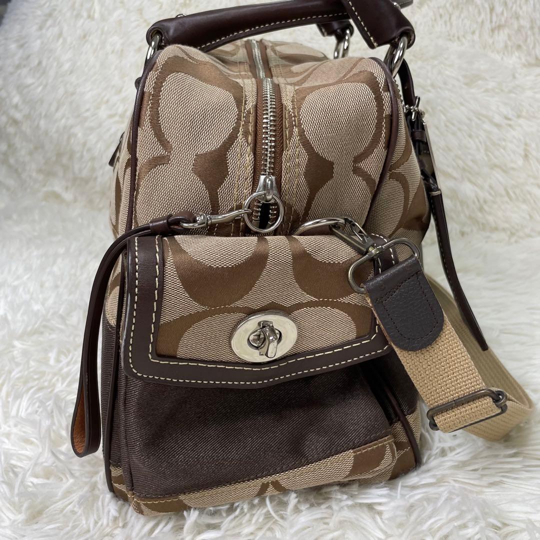 美品 COACH コーチ シグネチャー ボストンバッグ 2WAY F77179